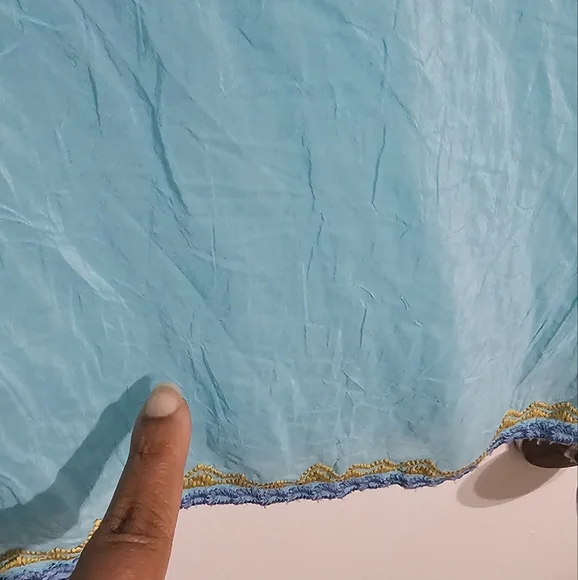 Johnny Was Vicenza Tunic Women's L Bright Turquoise Embroidered Boho Hippie Chic - Picture 10 of 10